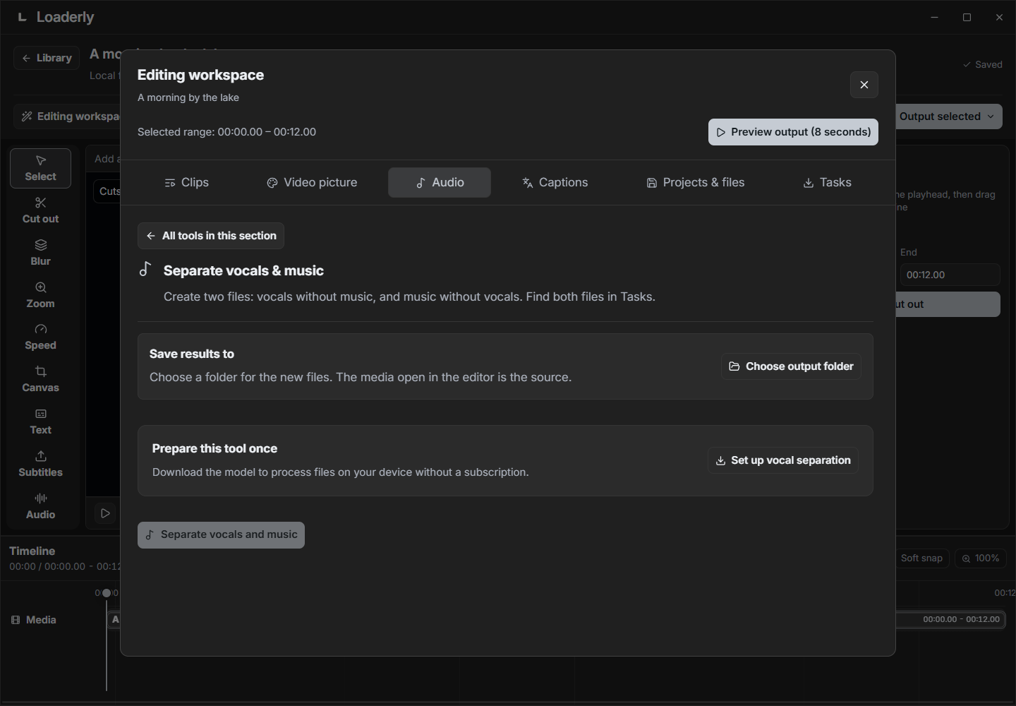 Create vocals and instrumental files