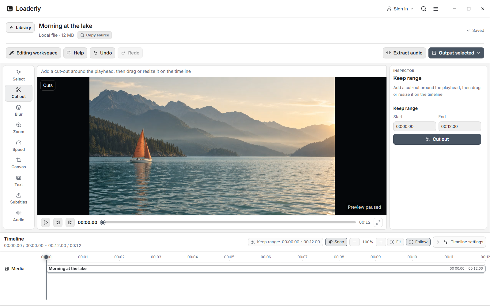 The Loaderly 2.4.0 editing workspace